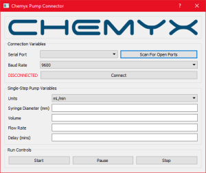 Chemyx Syringe Pump Screen