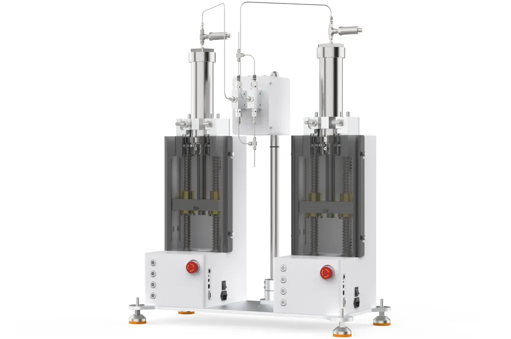 Chemyx HP9 dual-cylinder high pressure syringe pump for viscous fluids, made in the USA